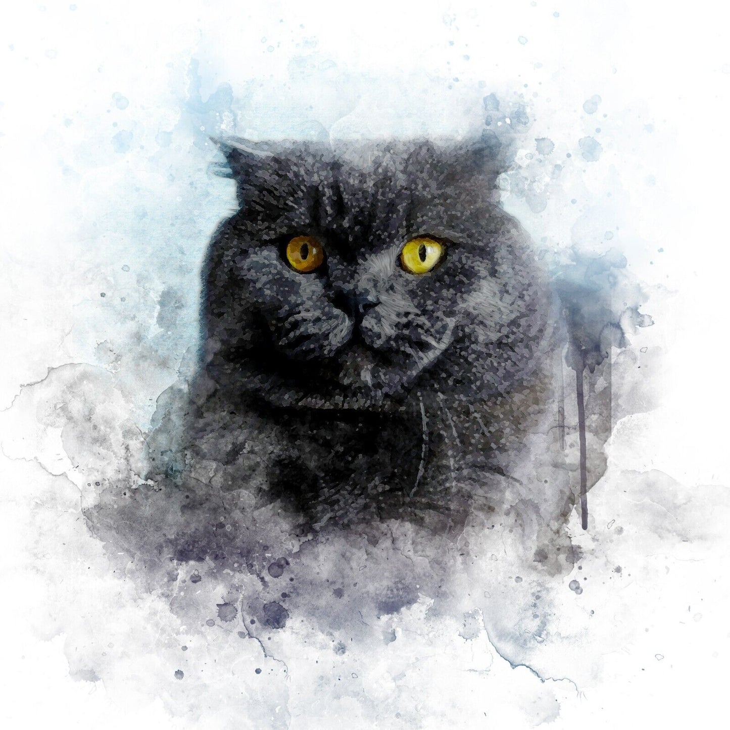 watercolor painting from photo custom dog cat portrait couple with pet canvas