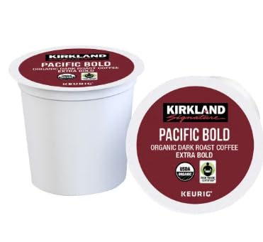 Kirkland Signature Coffee Organic Pacific Bold K-Pods, 120-count with Oval Soup Spoon, Stainless Steel by LOS