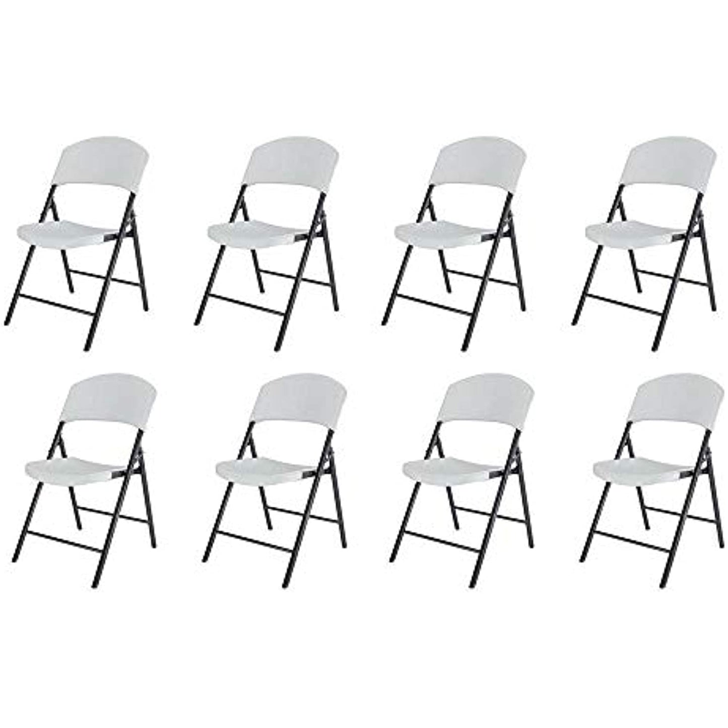 Lifetime Lightweight Indoor Outdoor Plastic Folding Chairs, White (8 Pack)