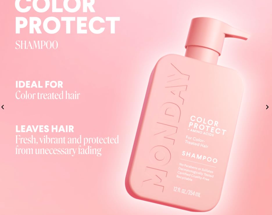 MONDAY HAIRCARE | Color Protect Shampoo&Color Protect Conditioner | +AMINO ACIDS | For Color-Treated Hair | Vitamin E &Jojoba Oil |No Parabens or Sulfates | 30oz&30oz | 2 Pack | (Color Protect)