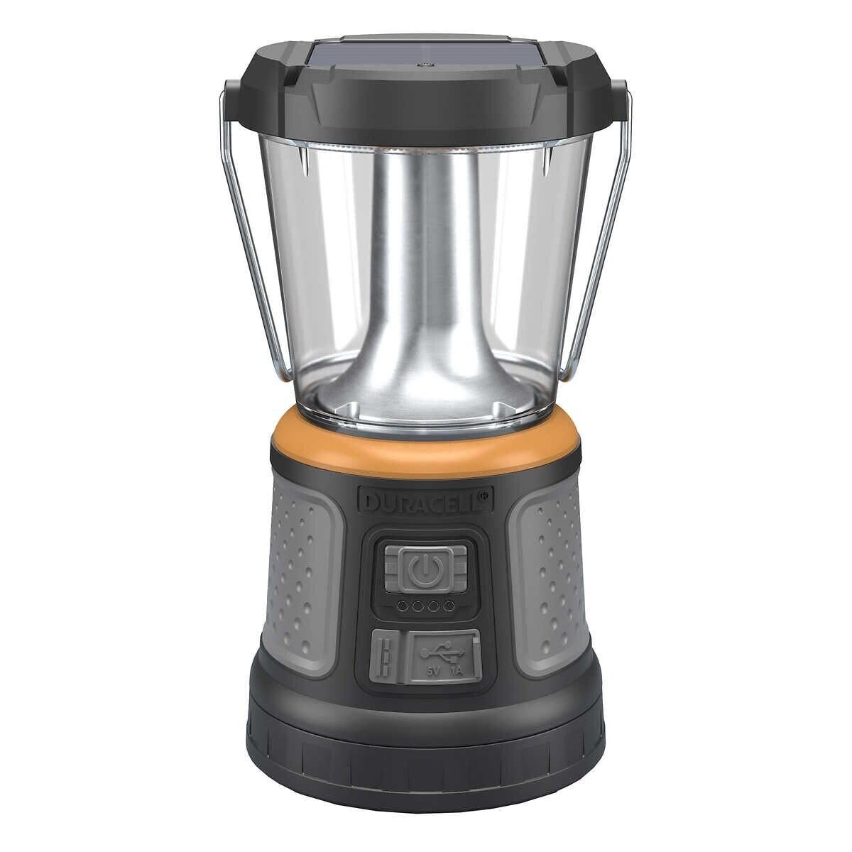 Duracell - 2000 lumens LED flashlight with 360° and 180° illumination for camping, fishing and emergency use, 6 light modes and 3 power supplies available for charging, 1654528