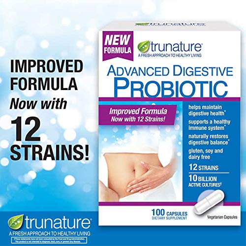 trunature Advanced Digestive Probiotic, 100 Capsules (2 Pack)