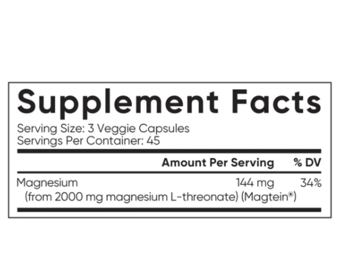 SPORTS RESEARCH Magtein Magnesium L- Threonate Advanced (2000 MG Magnesium L-Threonate 144 MG Elemental Magnesium Per Serving) 135 Veggie CapsulesPlus Bonus 2 Sugar Free White Peach Hydration Sticks