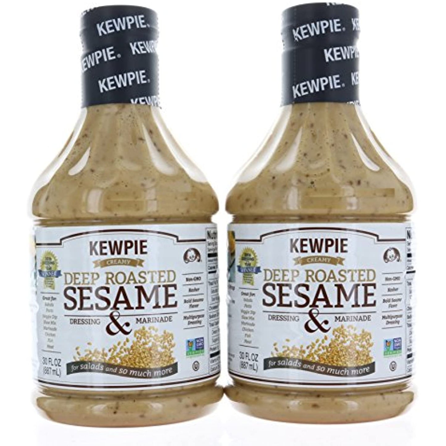 2 Pack, Kewpie Creamy Deep Roasted Sesame Dressing & Marinade 30 FL OZ/887 ML each