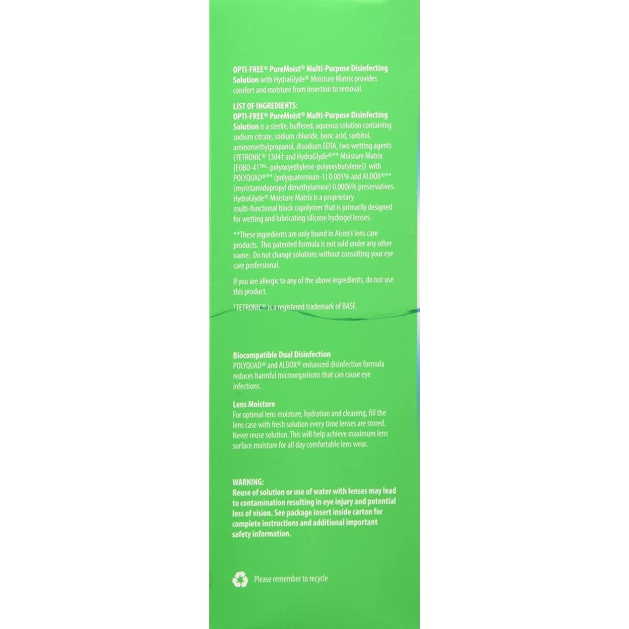 Opti-free Pure Moist Disinfecting Contact Lens Cleaning Solution, 2x14 Oz