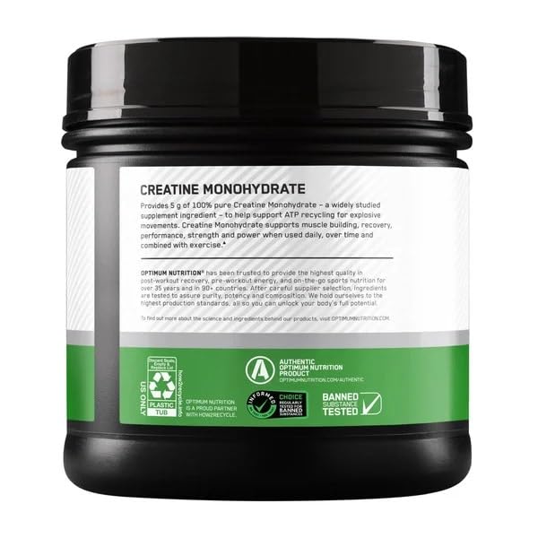 Optimum Nutrition Micronized Creatine Monohydrate Powder, Unflavored, Keto Friendly, 135 Servings (Packaging May Vary)
