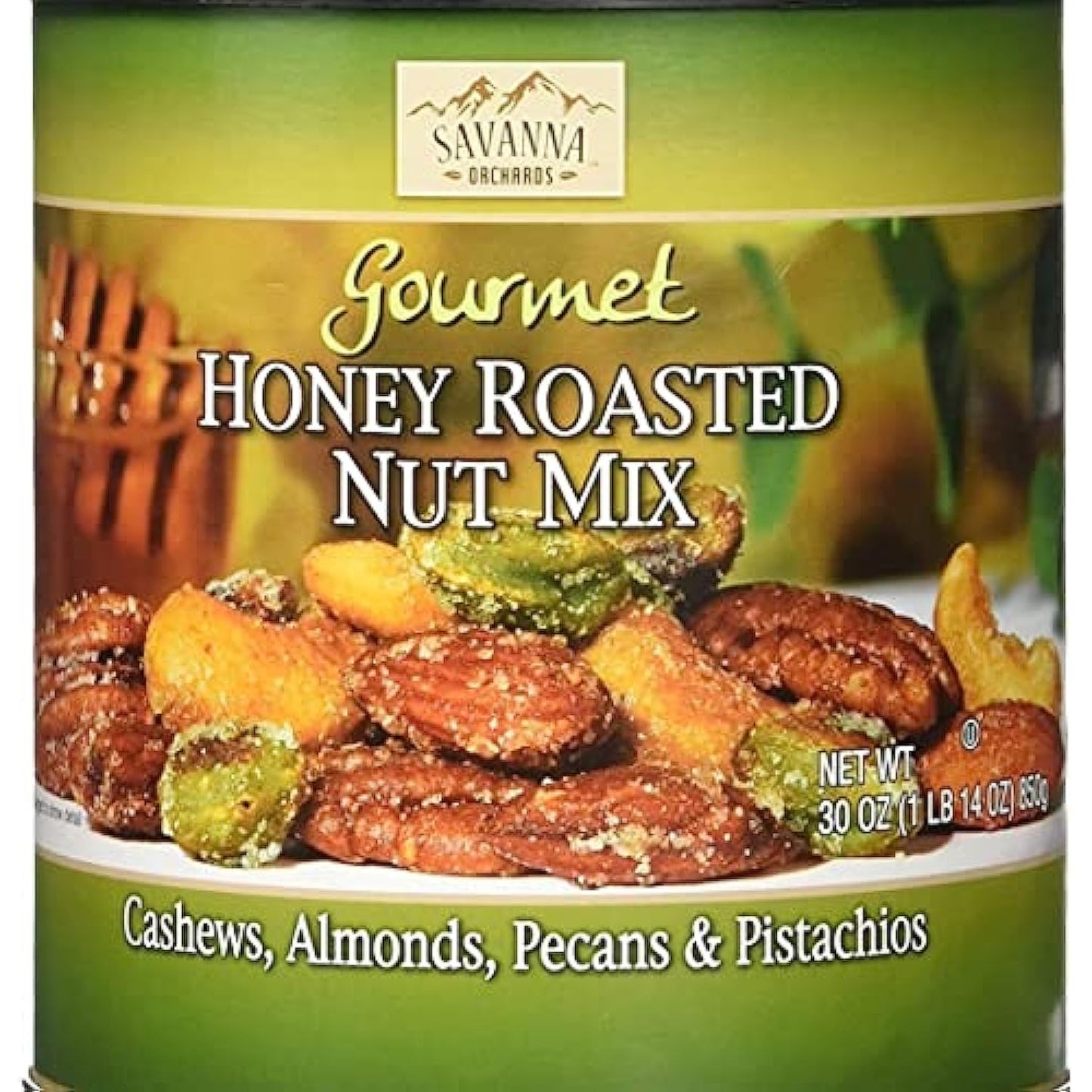 Savanna Orchards Gourmet Honey Roasted Nut Mix - Cashews, Almonds, Pecans and Pistachios (30 oz)