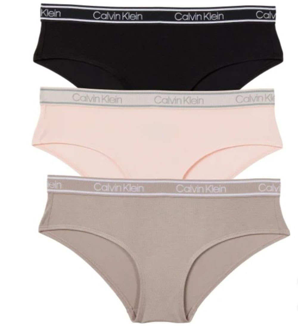 Calvin Klein Women's Hipster Underwear, 3-pack (US, Alpha, Medium, Regular, Regular, Multi)