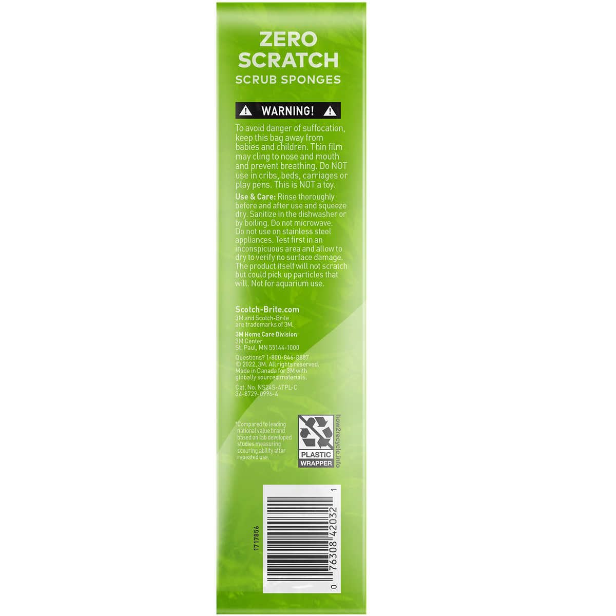 Scotch-Brite Scrub Sponges, Zero Scratch, Blue, 24 Count