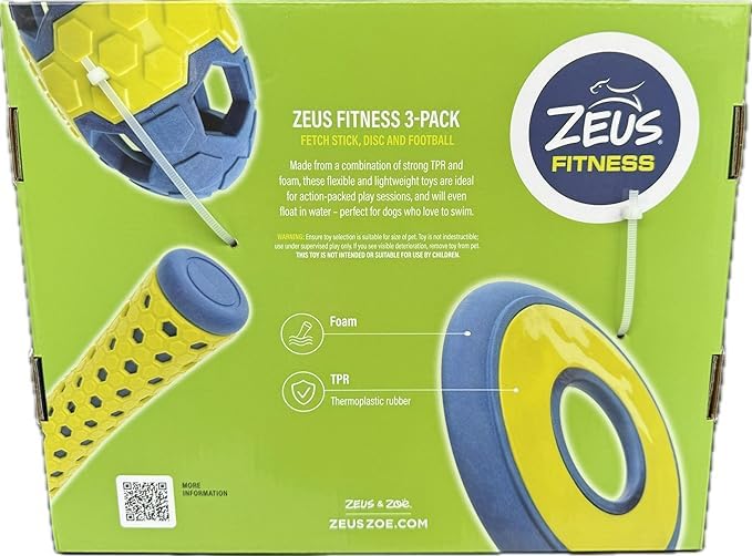 Zeus Fitness Large Dog Toys - Tough Dog Toys - Dog Toys for Agressive Chewers 3-Pack Floatable Dog Toys - Dog Pool Toys - Dog Chew Toys - Rubber Dog Toys - Dog Toys Pack