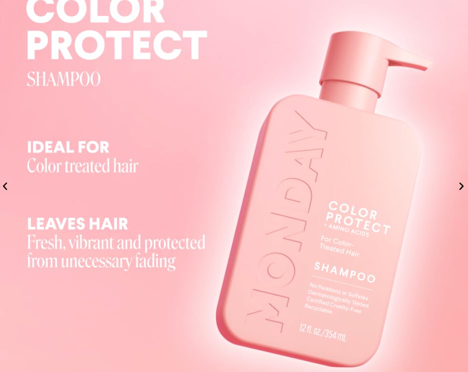 MONDAY HAIRCARE | Color Protect Shampoo&Color Protect Conditioner | +AMINO ACIDS | For Color-Treated Hair | Vitamin E &Jojoba Oil |No Parabens or Sulfates | 30oz&30oz | 2 Pack | (Color Protect)