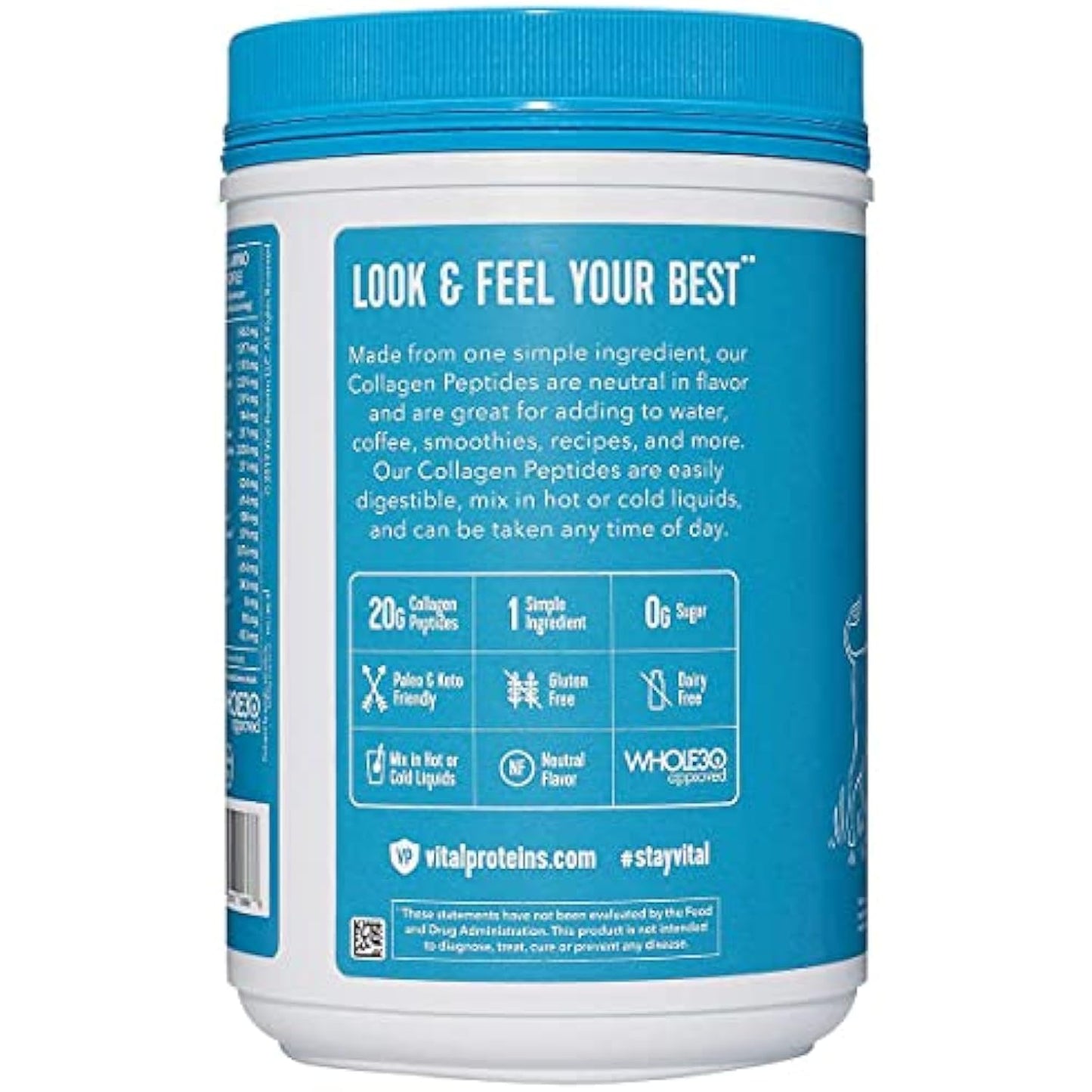 Vital Proteins Collagen Peptides Unflavored Dietary Supplement (Net Wt 24 Oz),