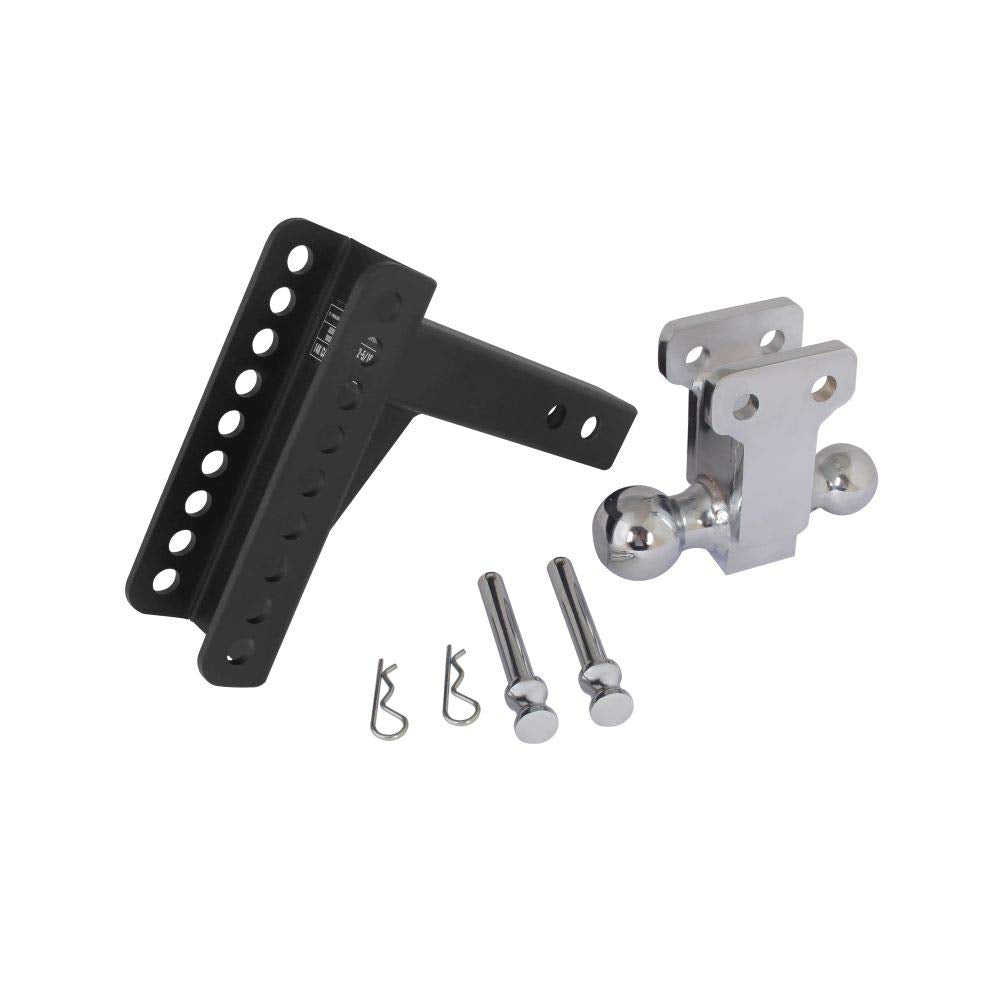 14,000 lbs. Capacity | 0-6" Drop | Reversible 2" and 2.5/16" Ball Drop Hitch | Adjustable | High Grade Steel | Rust Resistant | Blackout by Trailer Valet