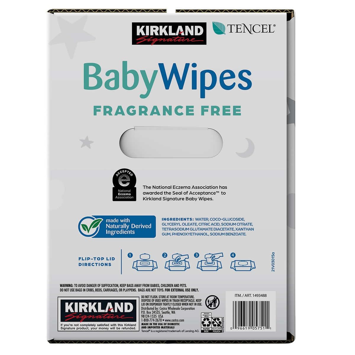 Kirkland Signature Baby Wipes Fragrance Free, 900 Count