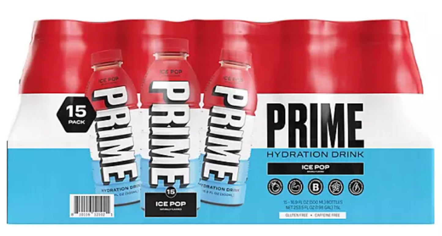 Prime Hydration Drink Variety Pack By Logan Paul X KSI (16.9 fl. oz., 15 pk.), 253.5 Fl Oz