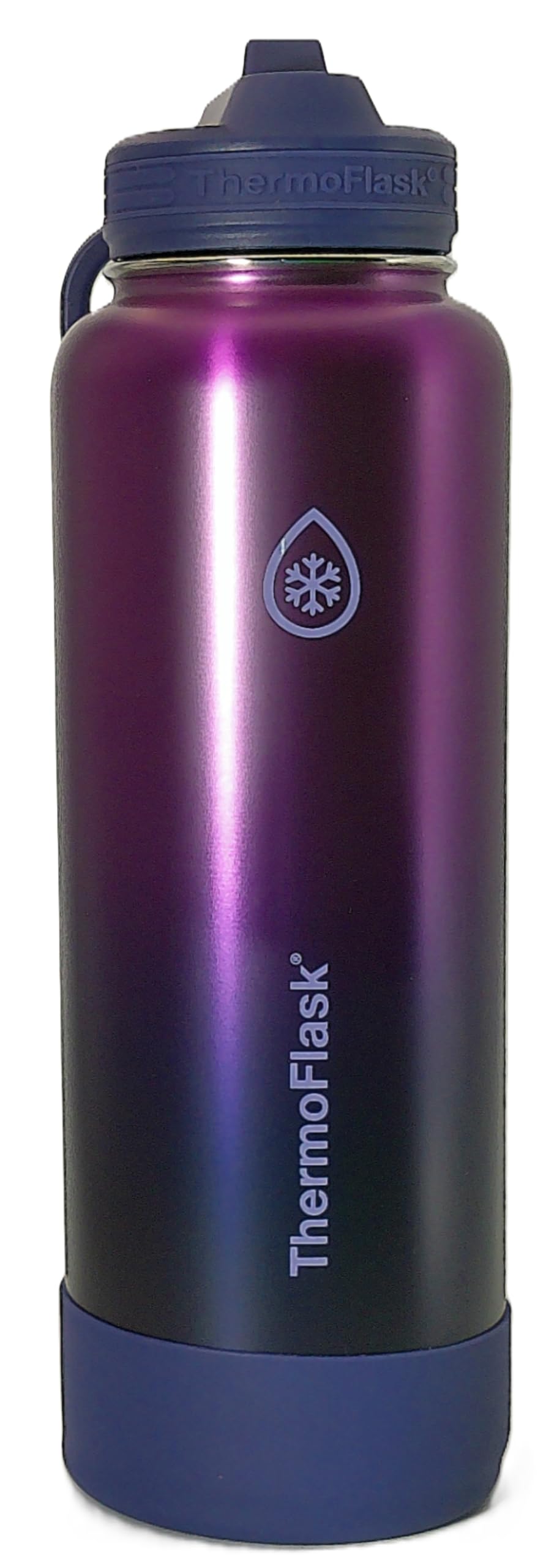 ThermoFlask Stainless Steel Water Bottle, 40 oz, 2-Pack (Purple/Green Brushed)