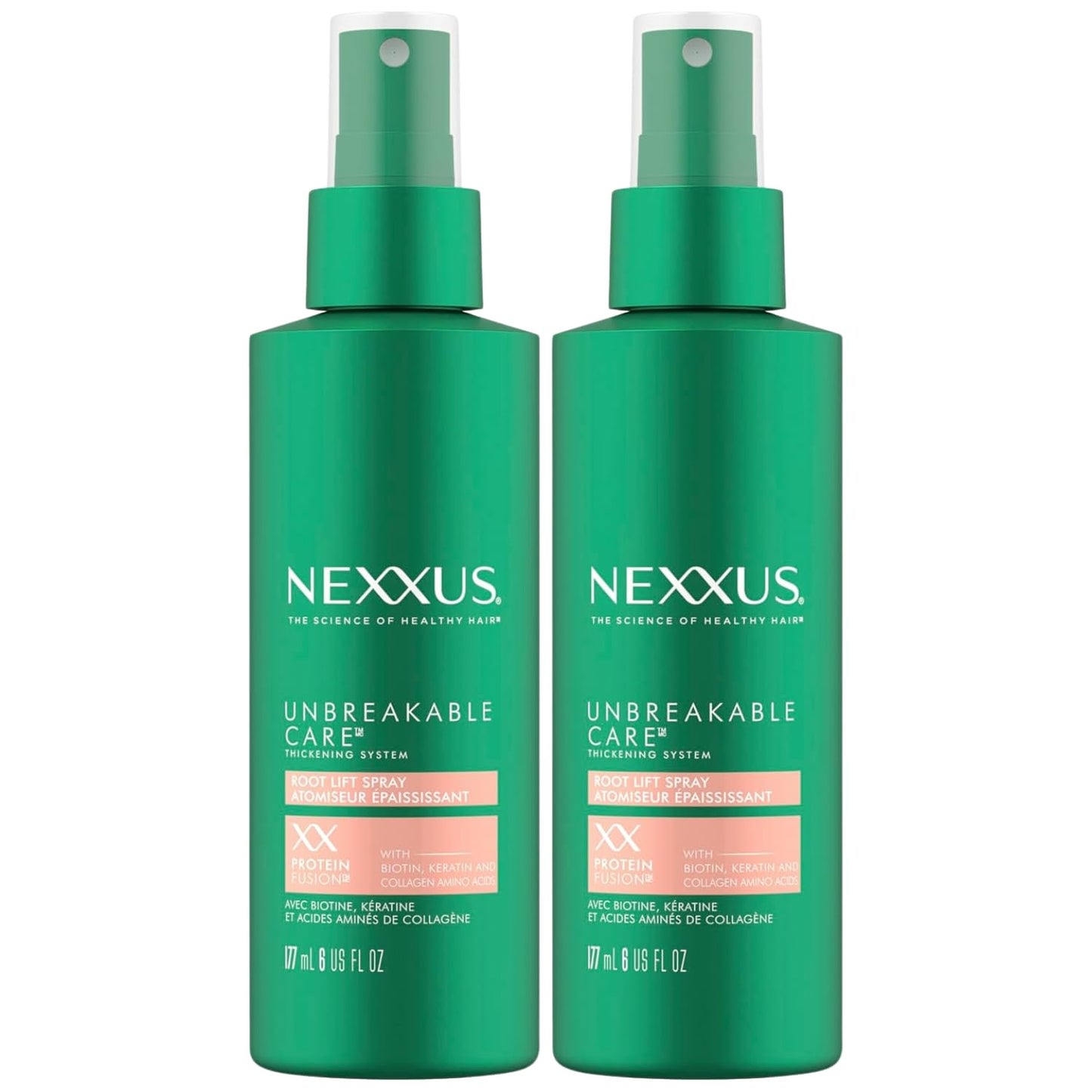 Nexxus Root Lift Thickening Spray Unbreakable Care with ProteinFusion Blend of Biotin, Keratin & Collagen Amino Acids, 6 oz (Pack of 2)
