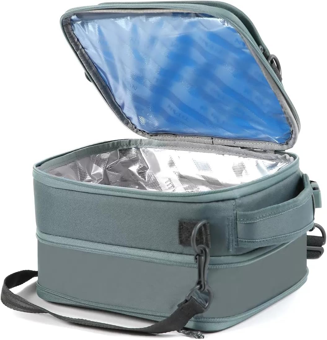 Titan by Arctic Zone Fridge Cold Expandable Lunch Box (Green/Grey)