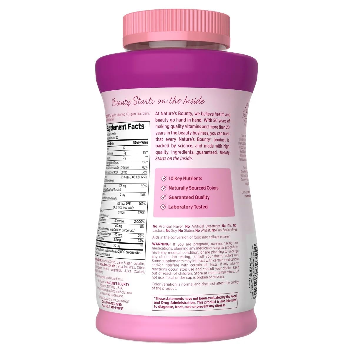Nature's Bounty Women's Multi Vitamin Gummies, 50 mg Collagen, 240 Gummies