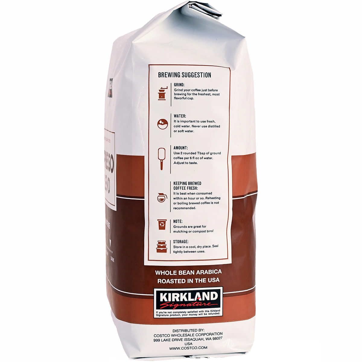 Kirkland Signature Espresso Blend Whole Bean Coffee, Dark Roast, 2.5 Pounds