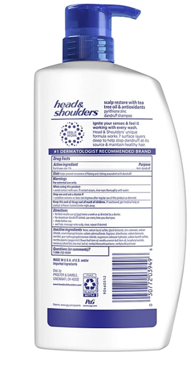 Head & Shoulders Anti-Dandruff Shampoo, Scalp Restore (38.8 fl. oz.)