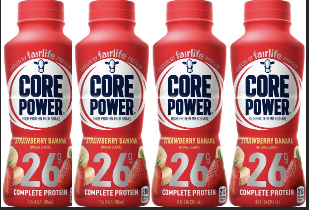 CNJ Delivers LLC Offers Fairlife Core Power Protein Shake - Strawberry Banana Protein Shake - A 26g of Fairlife Core Power Protein Shake 4-Pack (Lactose Free Milk)