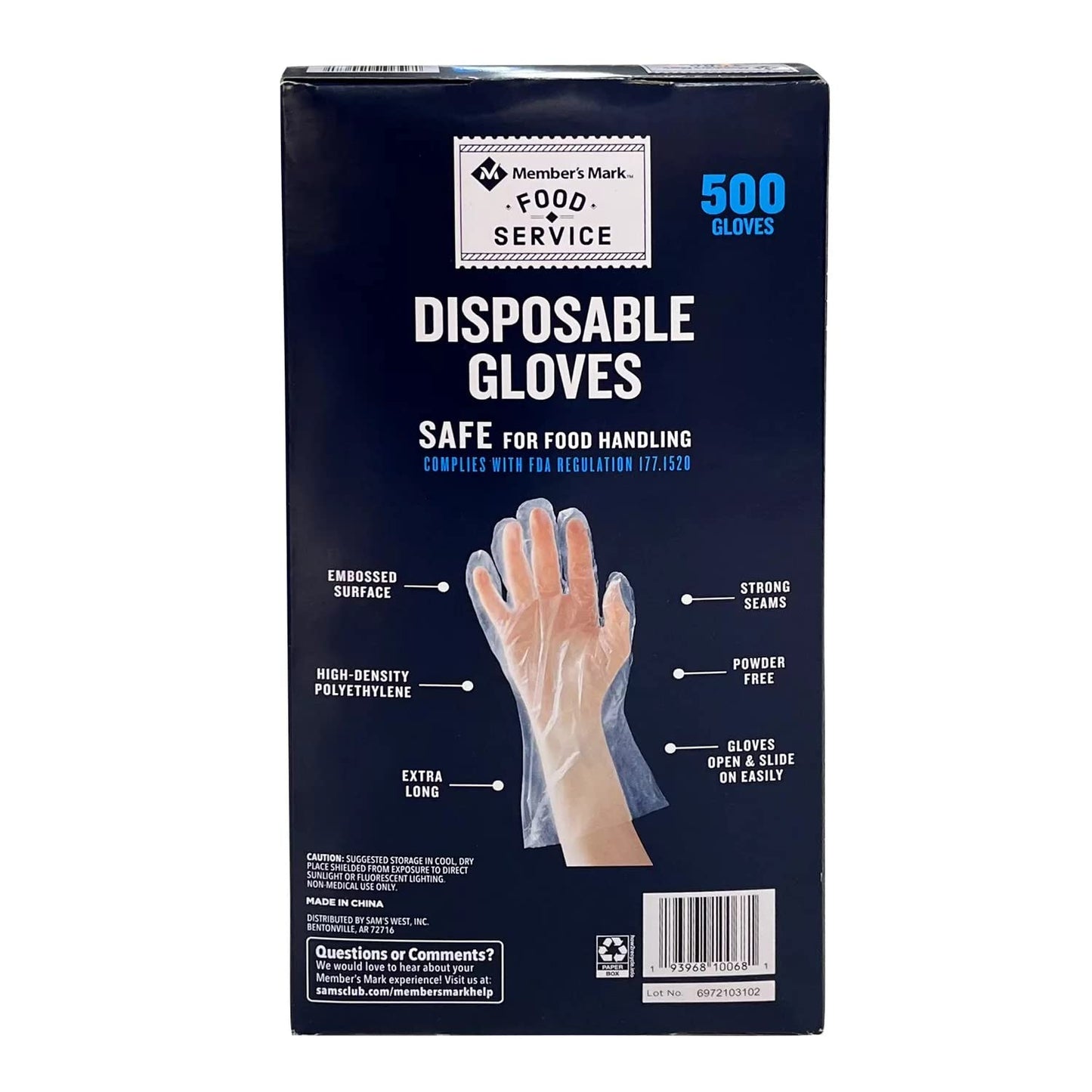 Member's Mark Disposable Food Gloves (2,000 Count)