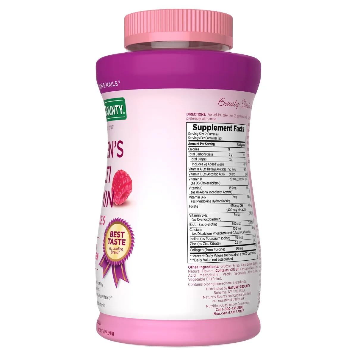 Nature's Bounty Women's Multi Vitamin Gummies, 50 mg Collagen, 240 Gummies