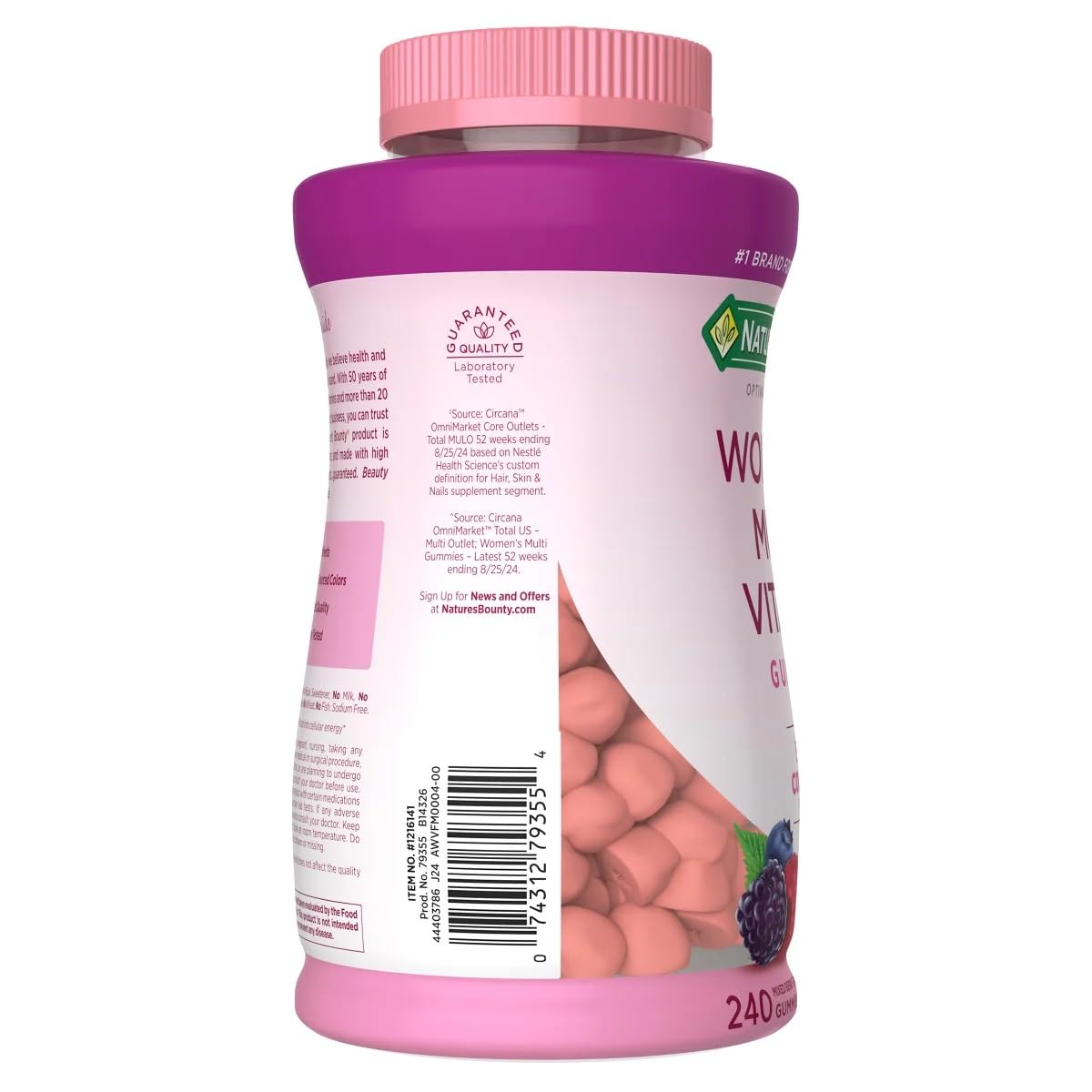 Nature's Bounty Women's Multi Vitamin Gummies, 50 mg Collagen, 240 Gummies