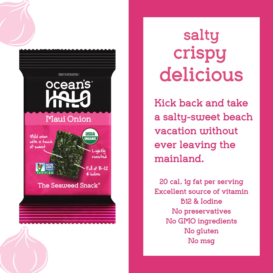 Ocean's Halo Seaweed Snacks (Maui Onion) 1 case of 12 units