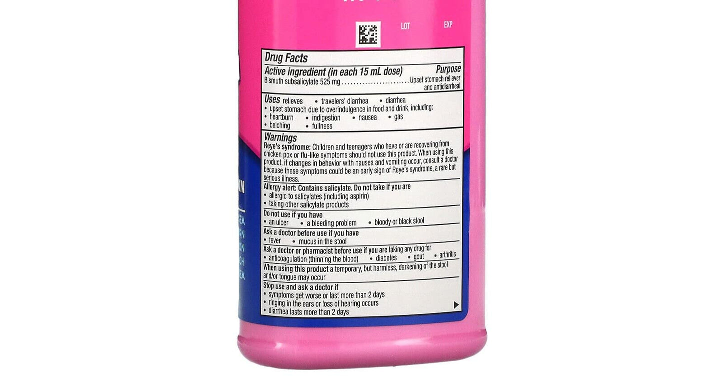 Pepto Bismol Ultra Liquid for Upset Stomach, 5 Symptom Relief, Original, 12 oz (Pack of 2)