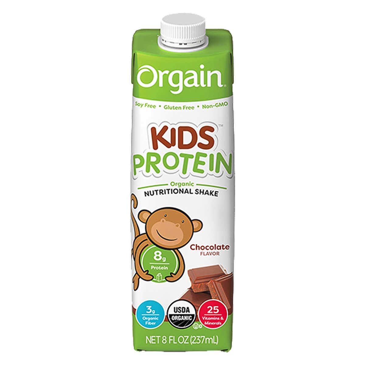 Orgain USDA Organic Kids Nutritional Protein Shake Chocolate 8 fl oz, 24-count