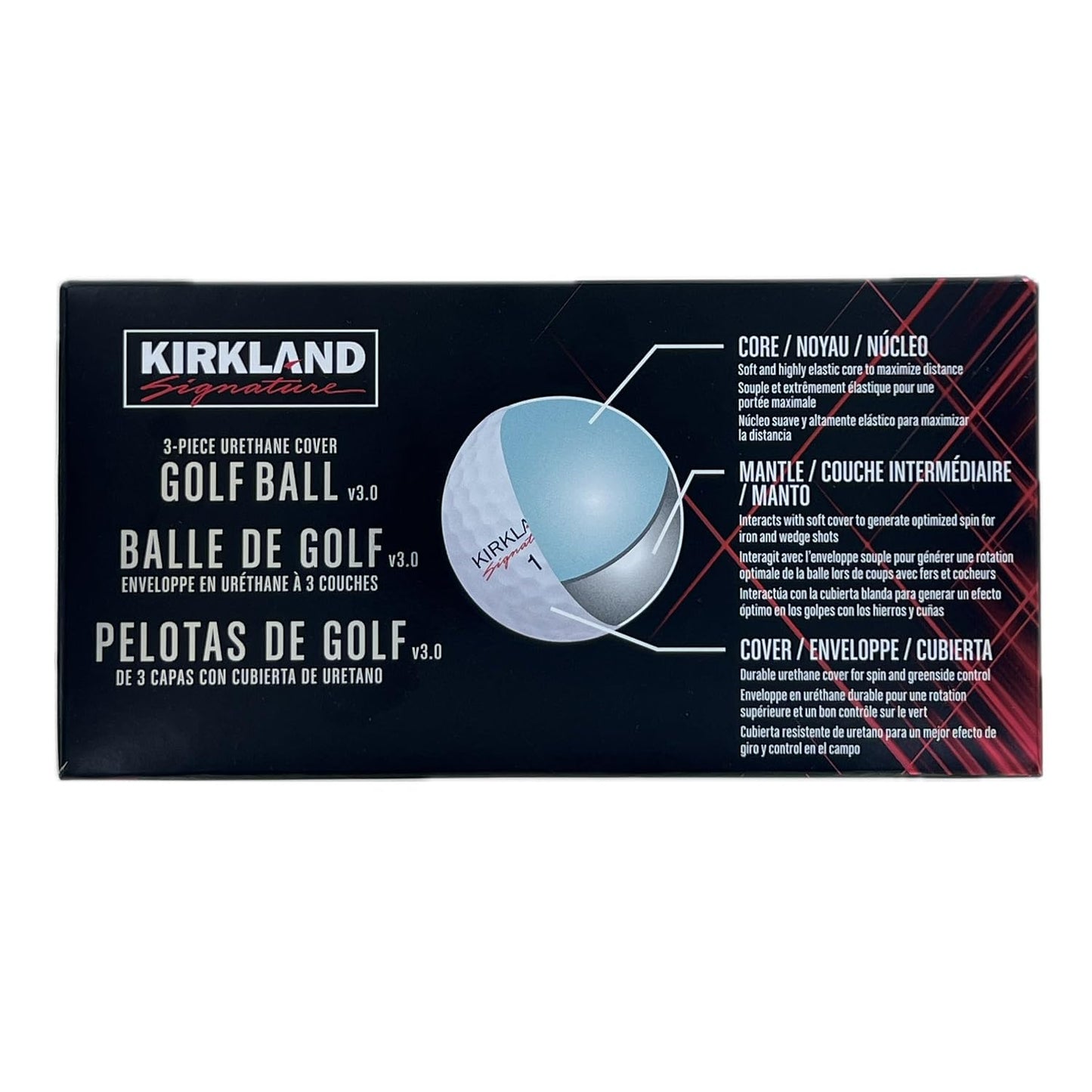 KIRKLAND Signature 3-Piece Urethan Cover Golf Ball, 24 Balls