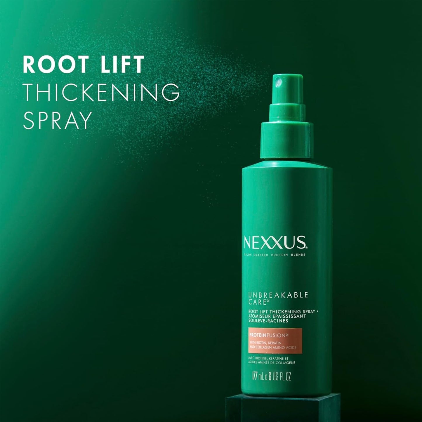 Nexxus Root Lift Thickening Spray Unbreakable Care with ProteinFusion Blend of Biotin, Keratin & Collagen Amino Acids, 6 oz (Pack of 2)
