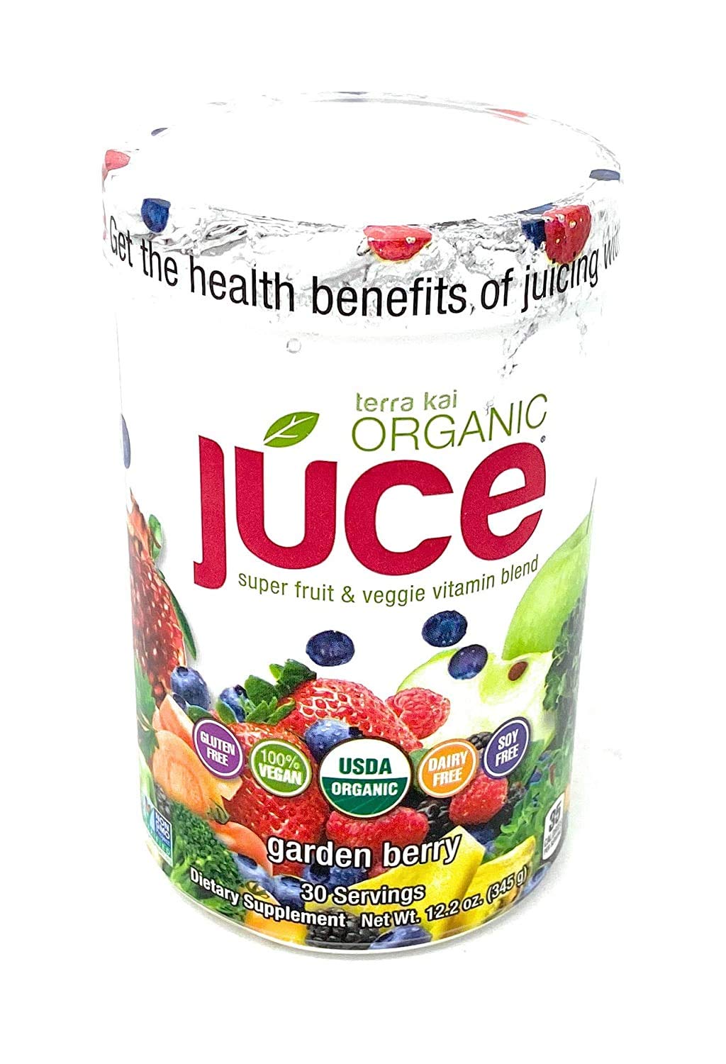 Terra Kai Organics Juce Super Fruit and Veggie Blend Drink, 12.2-Ounce Garden Berry