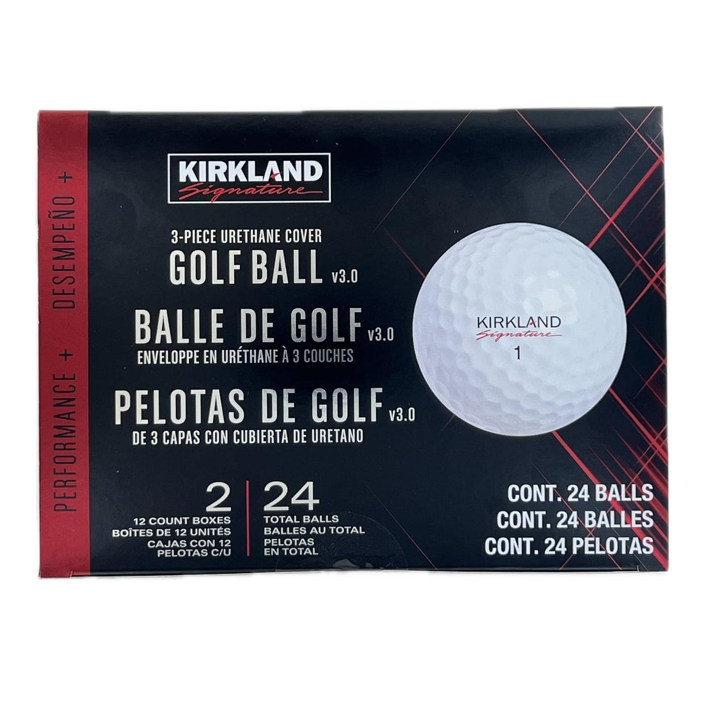 KIRKLAND Signature 3-Piece Urethan Cover Golf Ball, 24 Balls
