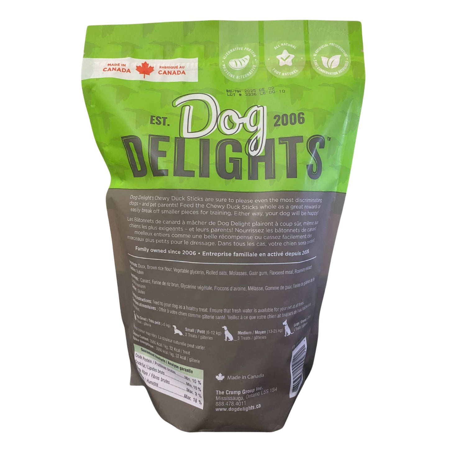 Dog Delights Chewy Duck Sticks Dog Treats - 1kg (2.2 lb) - Wholesome and Delicious Rewards for Your Furry Friend - Made in Canada