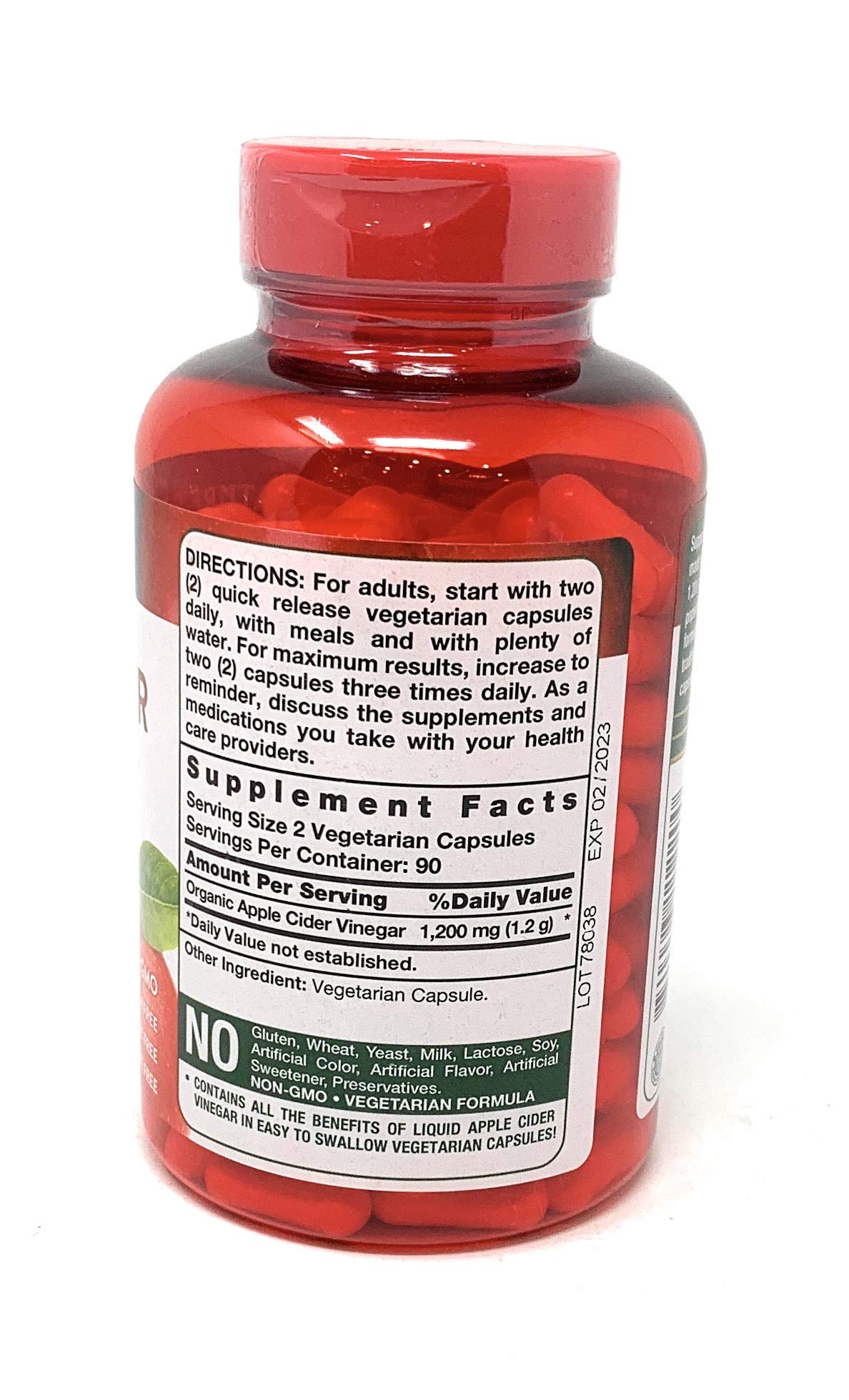 Nature's Truth Apple Cider Vinegar 1200 mg, 180 Capsules