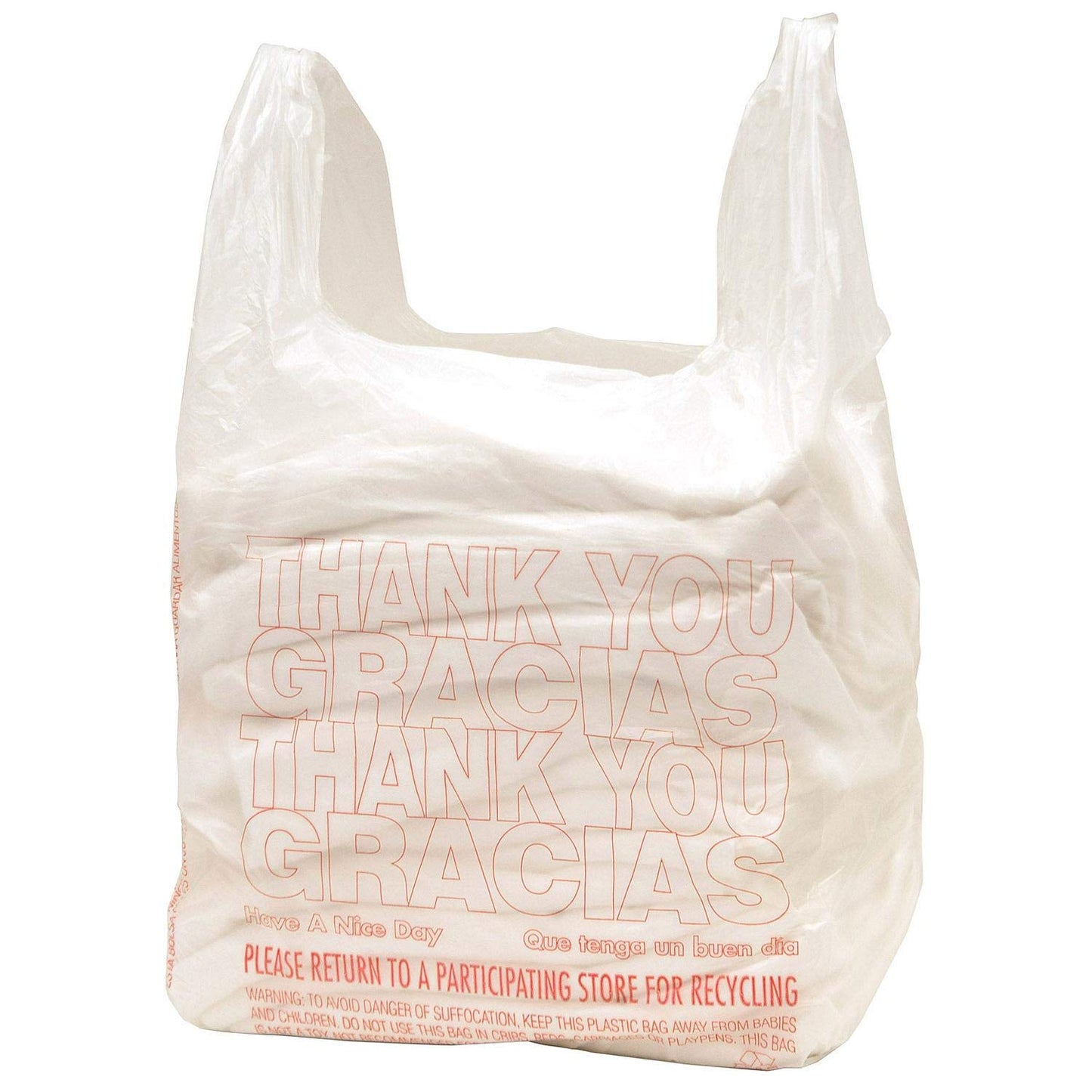 T-Shirt Carryout Bags- Thank You/Gracias - 1000 ct.
