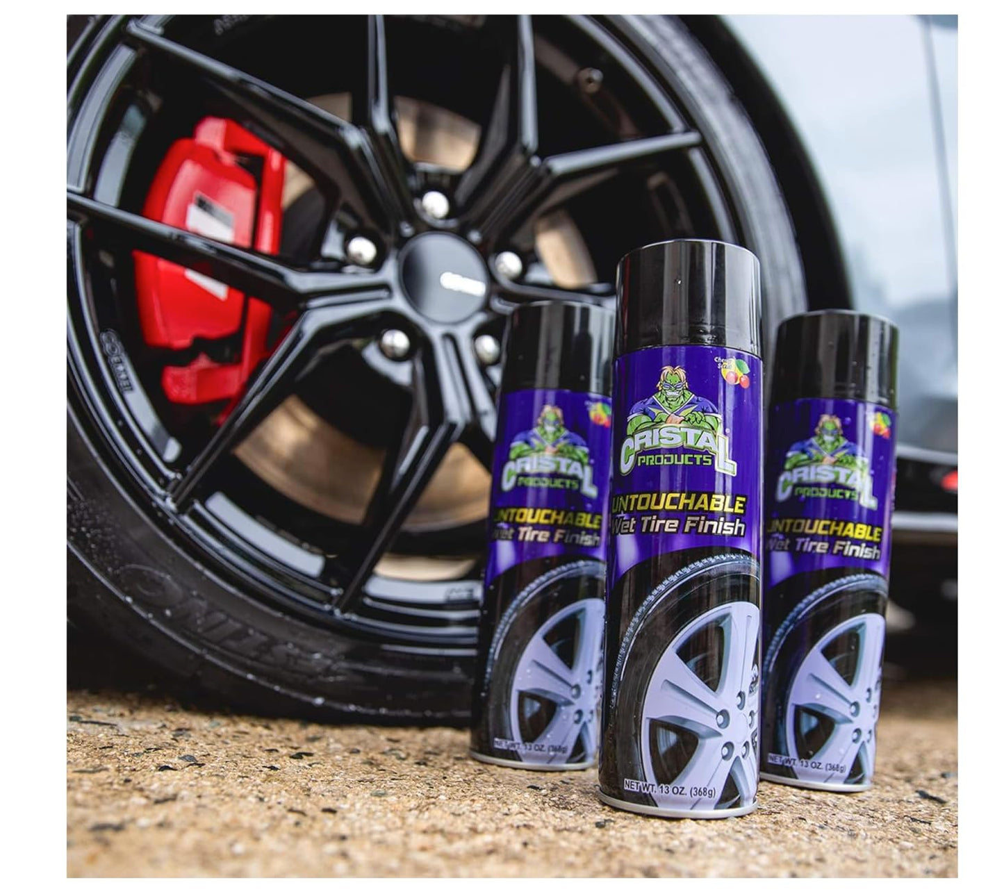 Cristal Products Untouchable Wet Tire Finish, 13 Ounce (Pack of 3)