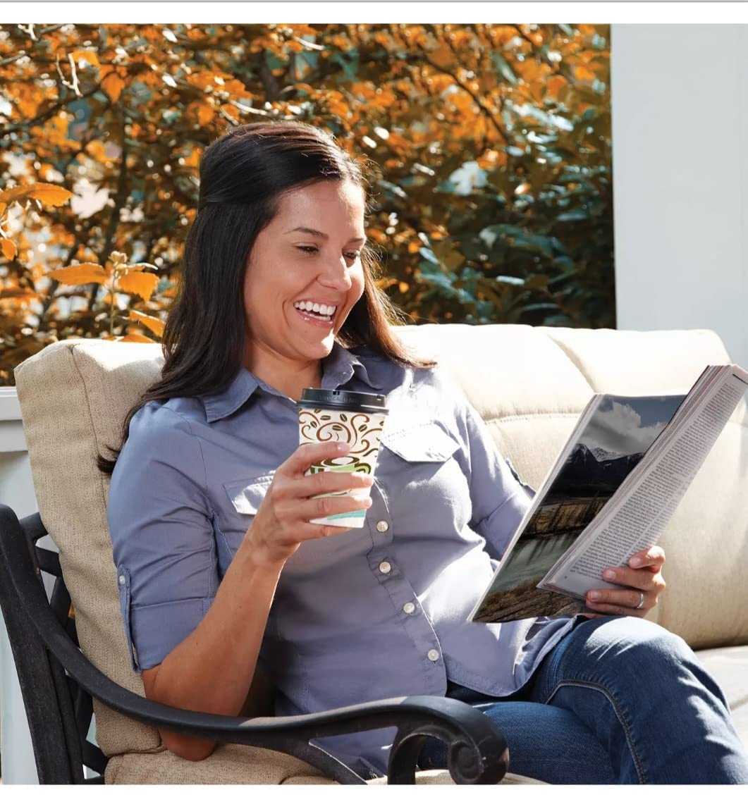 Dixie Perfec Touch Domed Plastic, Hot Cup Lid for 12 Ounce/16 Ounce, Black, 500 Count