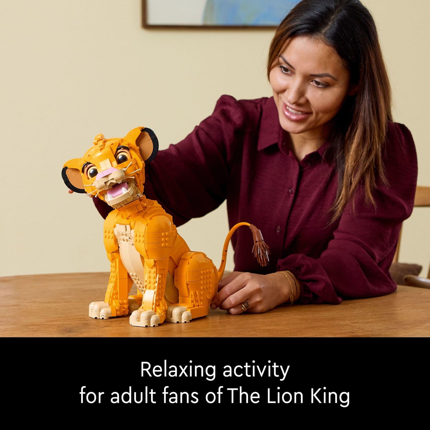 LEGO Disney Young Simba The Lion King Fan, Disney Collection, Creative Animal Figure Building Set, Relaxing Activity, Disney Gift for Adults, Nostalgic Gift Idea for Movie Fans, 43247