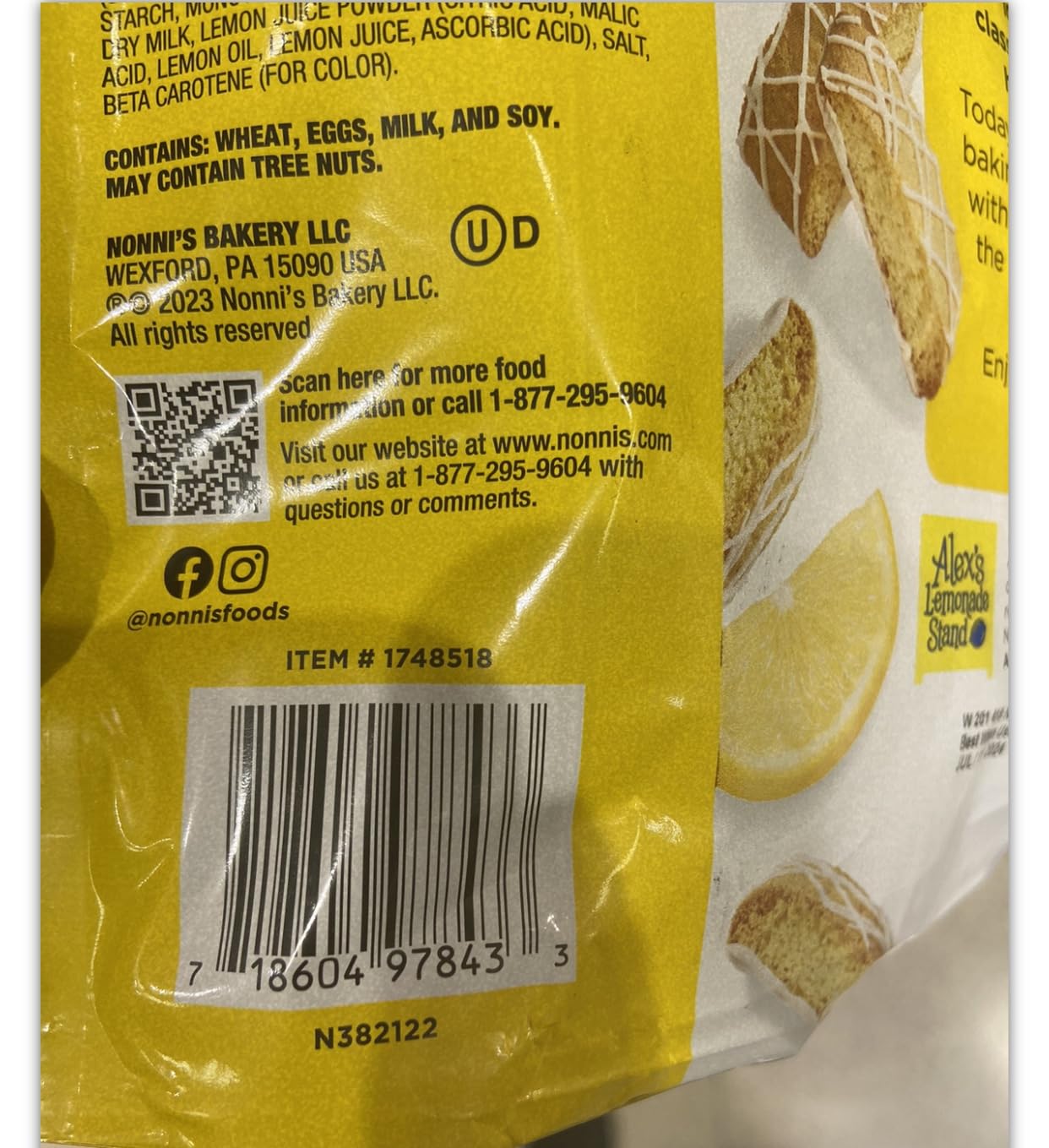 Nonni's Limoncello Biscotti Bites 28oz