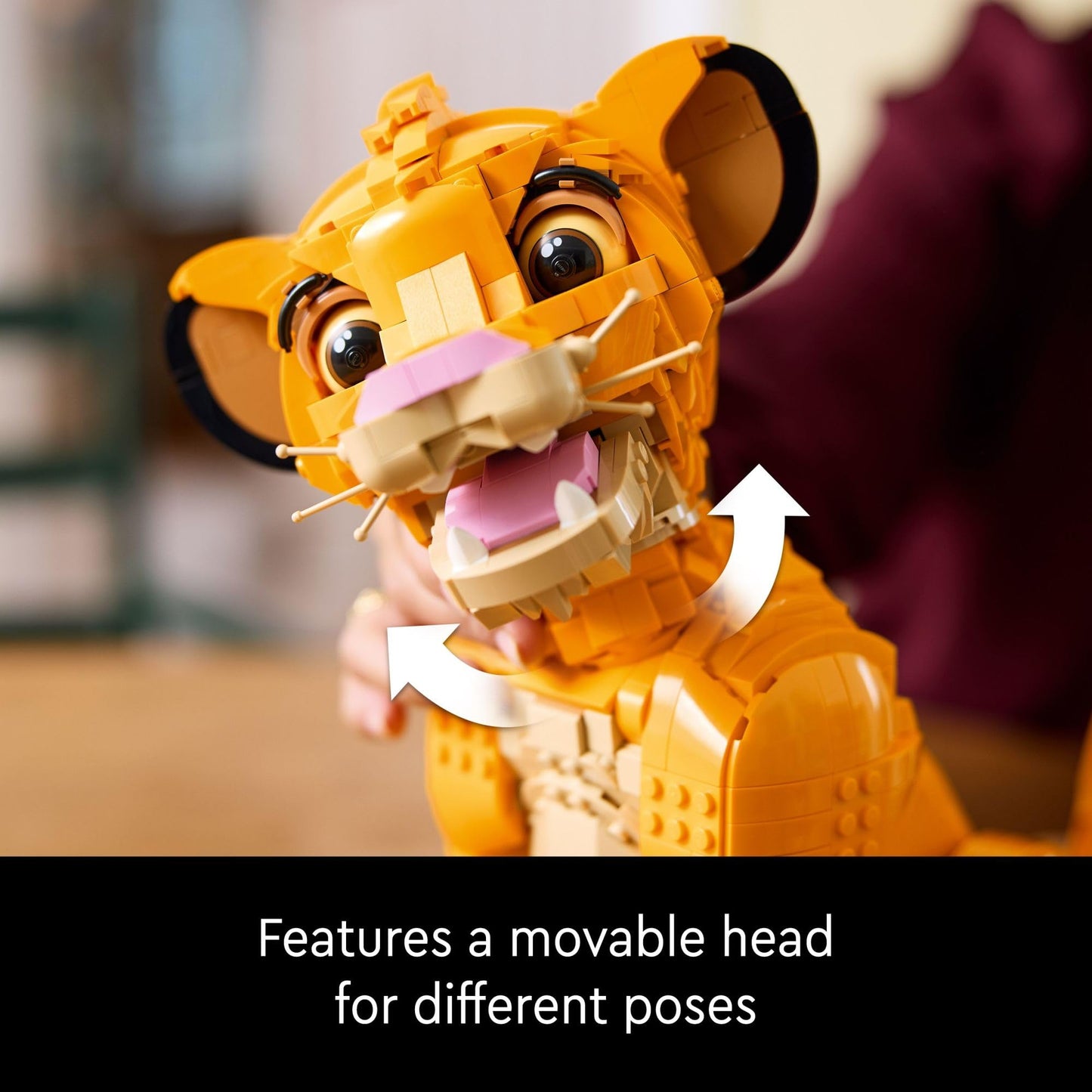 LEGO Disney Young Simba The Lion King Fan, Disney Collection, Creative Animal Figure Building Set, Relaxing Activity, Disney Gift for Adults, Nostalgic Gift Idea for Movie Fans, 43247