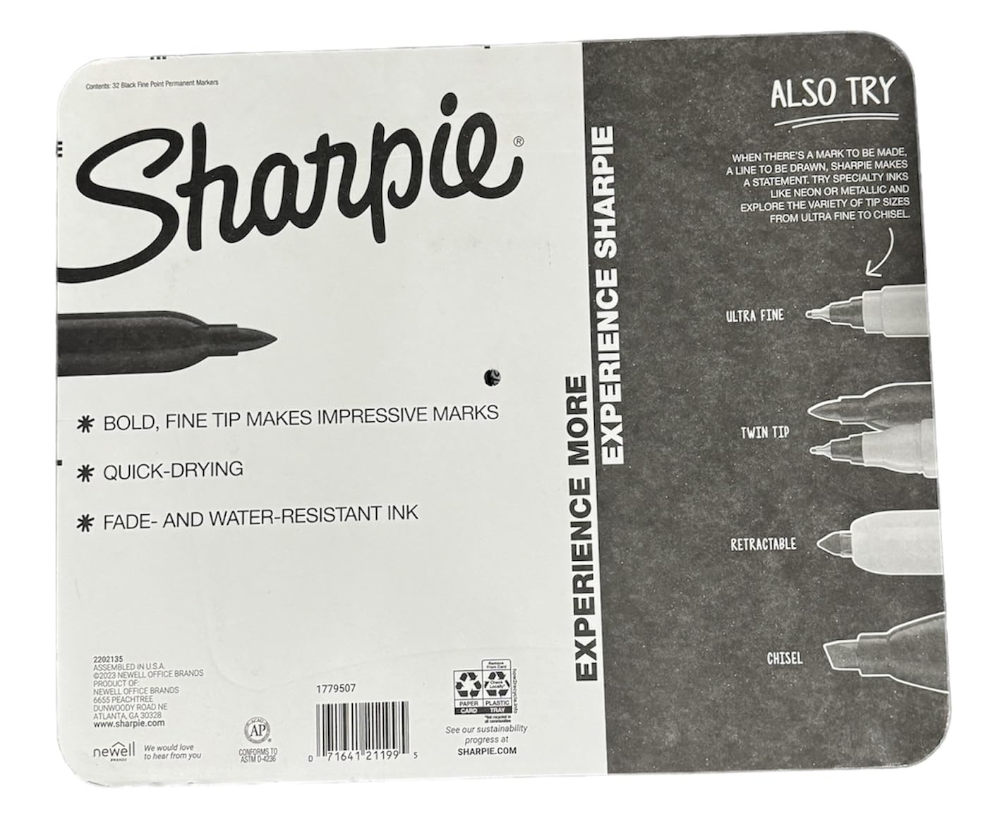 SHARPIE Permanent Markers | Fine Point | 32 Count (Black)