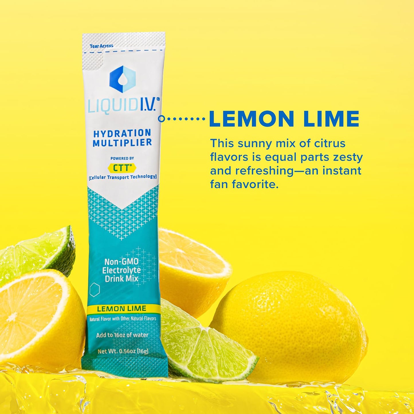 Liquid I.V. Hydration Multiplier Variety Pack � Lemon Lime, Passion Fruit, Strawberry, Tropical Punch - Hydration Powder Packets | Electrolyte Drink Mix | 16 Sticks