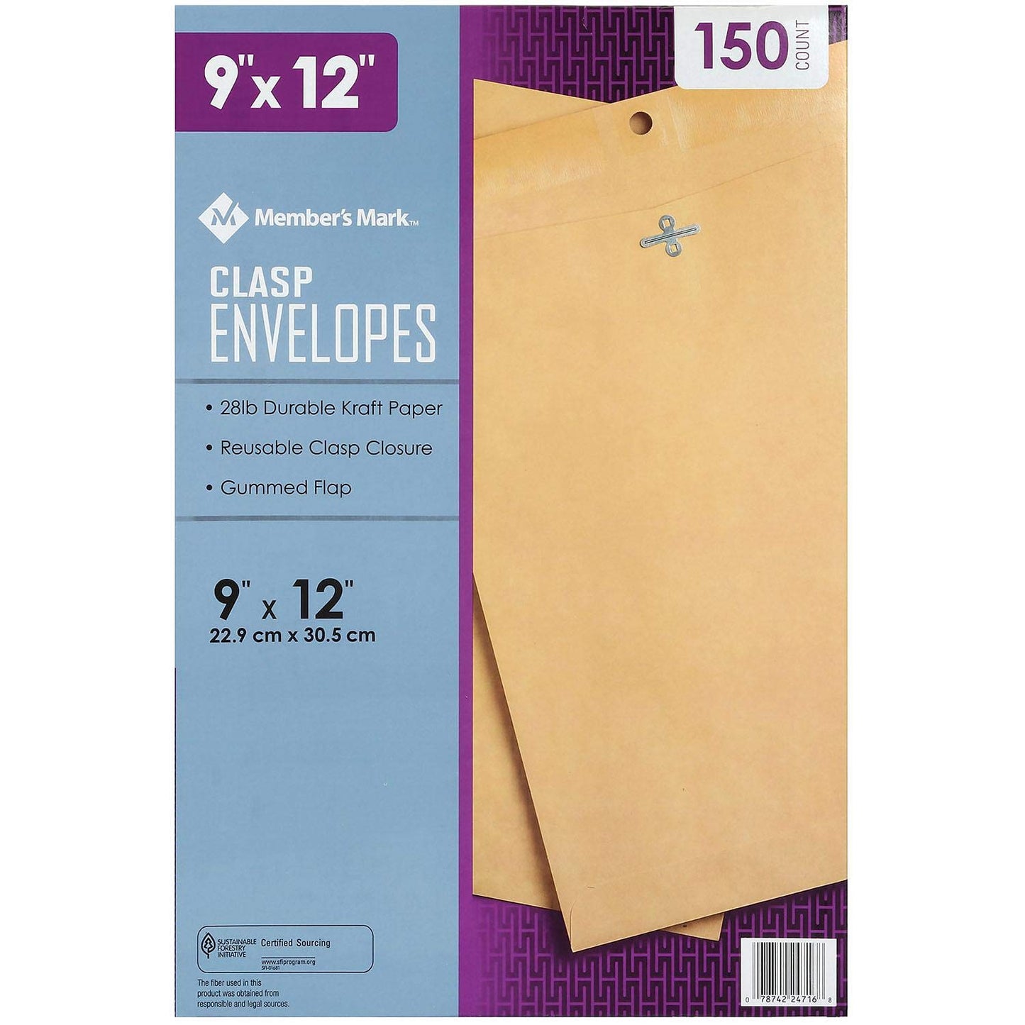 Member's Mark Clasp Envelope 9" x 12" (150 Count)