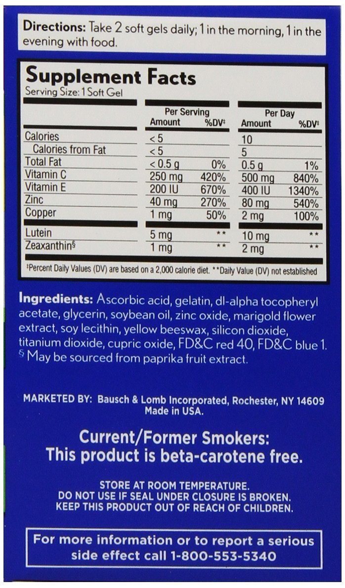 PreserVision AREDS 2 Eye Vitamin & Mineral Supplement with Lutein and Zeaxanthin, Soft Gels, 2Pack (180ct each)