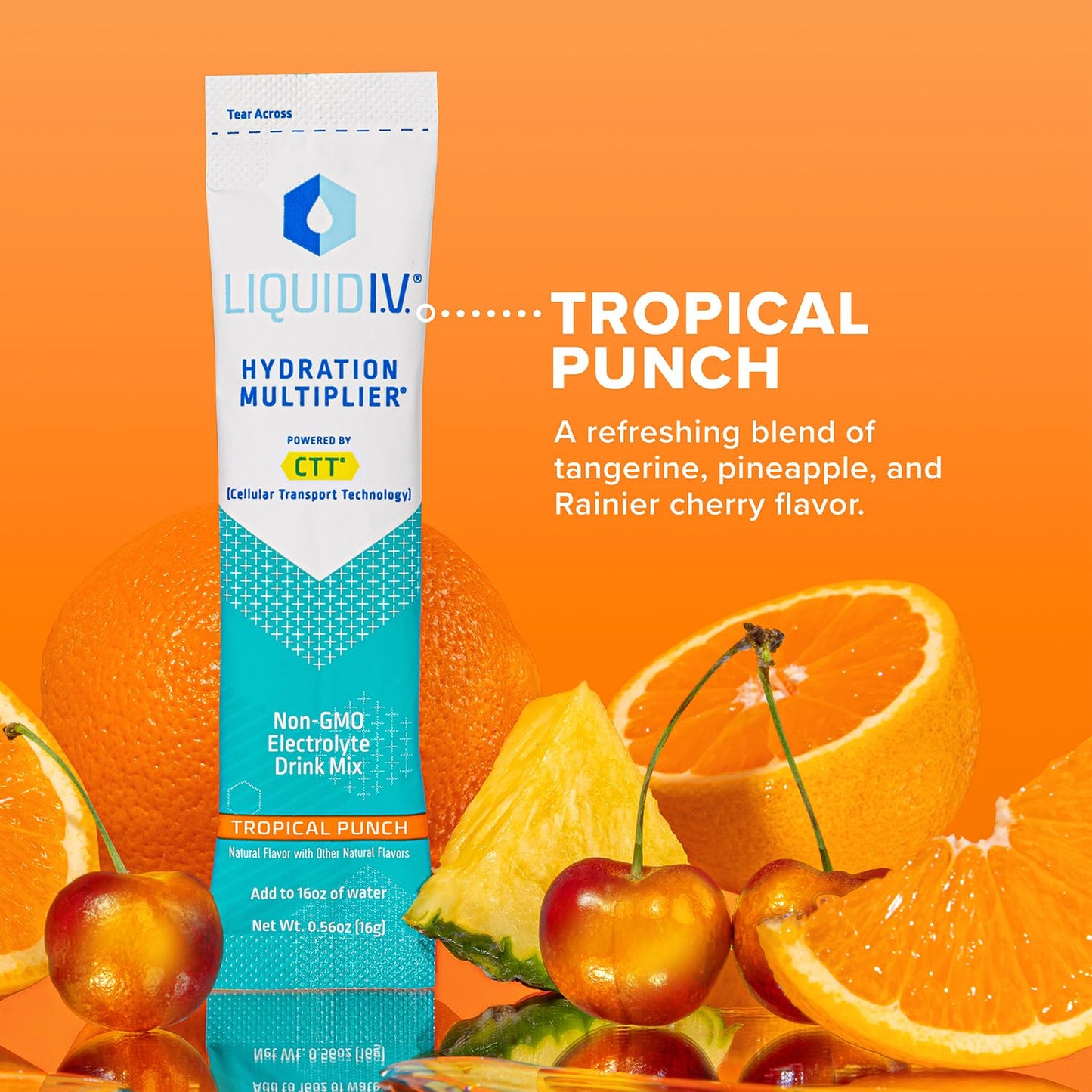 Liquid I.V. Hydration Multiplier Variety Pack � Lemon Lime, Passion Fruit, Strawberry, Tropical Punch - Hydration Powder Packets | Electrolyte Drink Mix | 16 Sticks