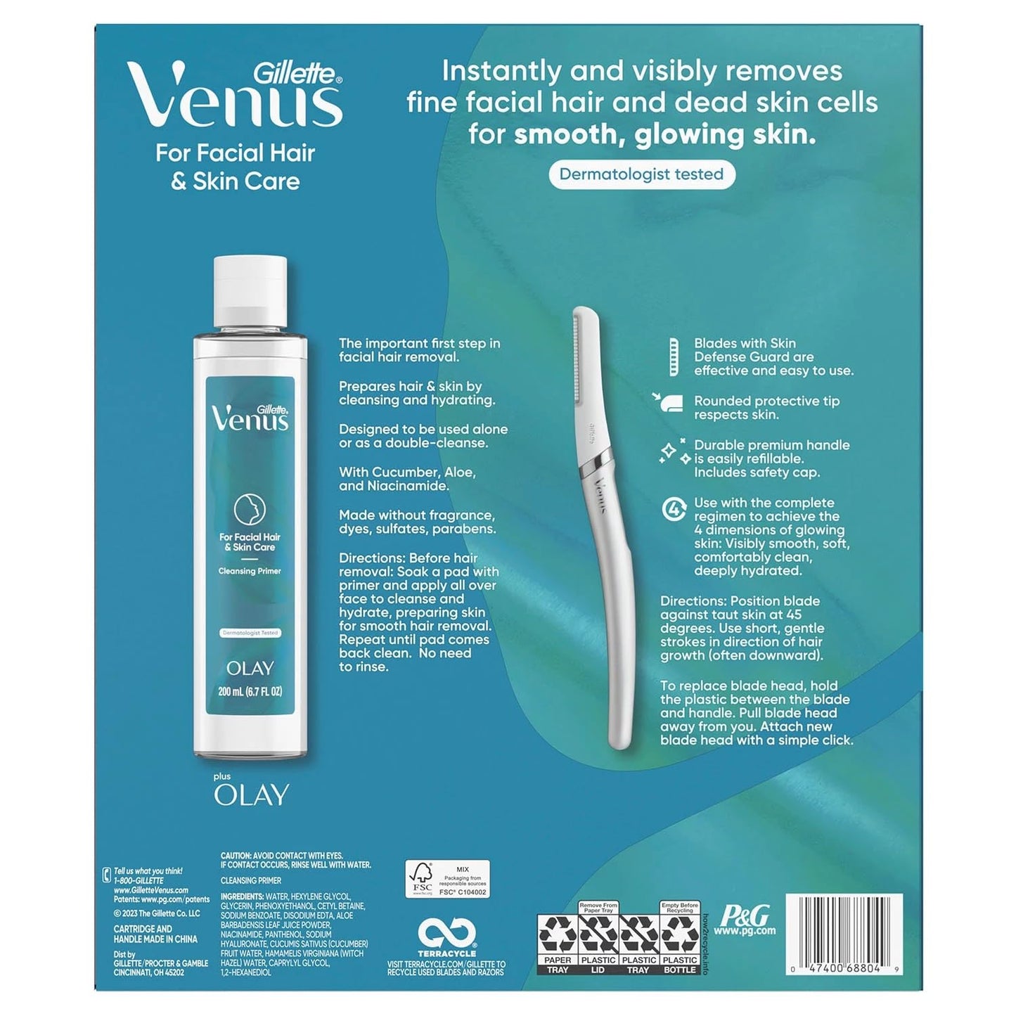 Venus Dermaplane Tool for Facial Hair and Skincare Kit for Women
